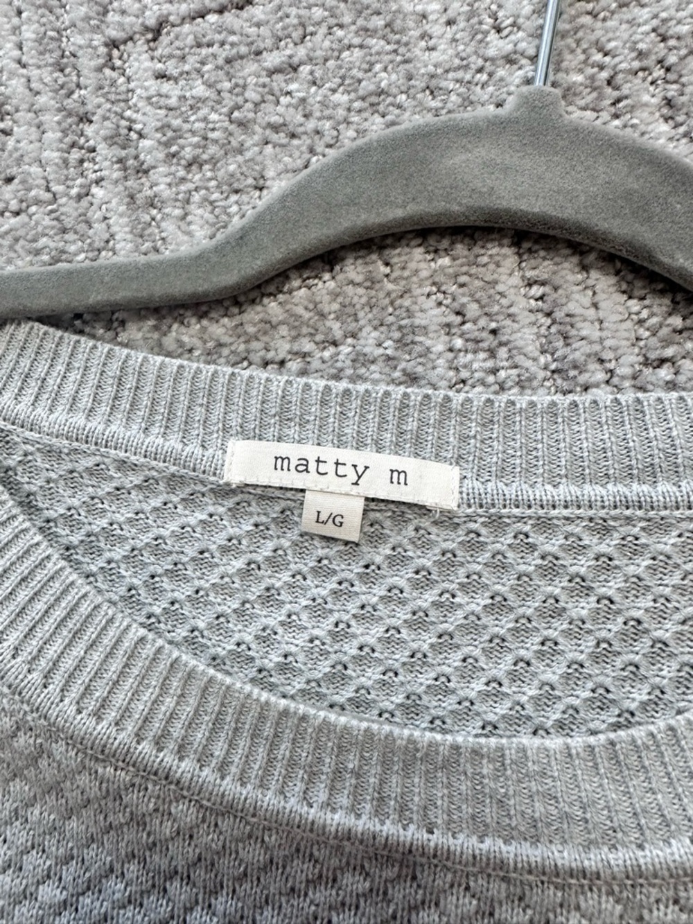 Anthropologie Matty M Gray Textured Knit Sweater Women’s Crew Neck - Picture 11 of 11